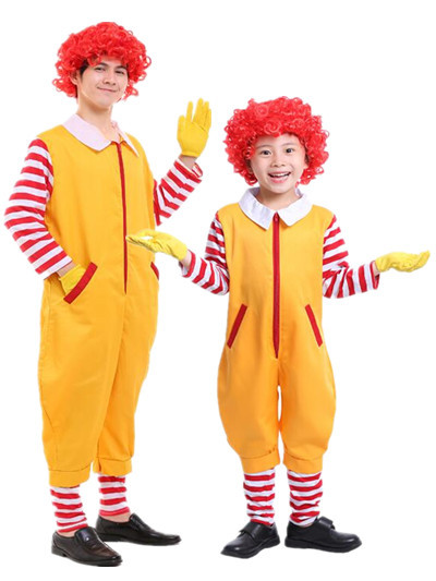 Ronald Mcdonald Costume, Adult Ronald McDonald's Clown Costume Halloween Cosplay